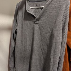 Men All in Motion Men's Long Sleeve Gray Henley